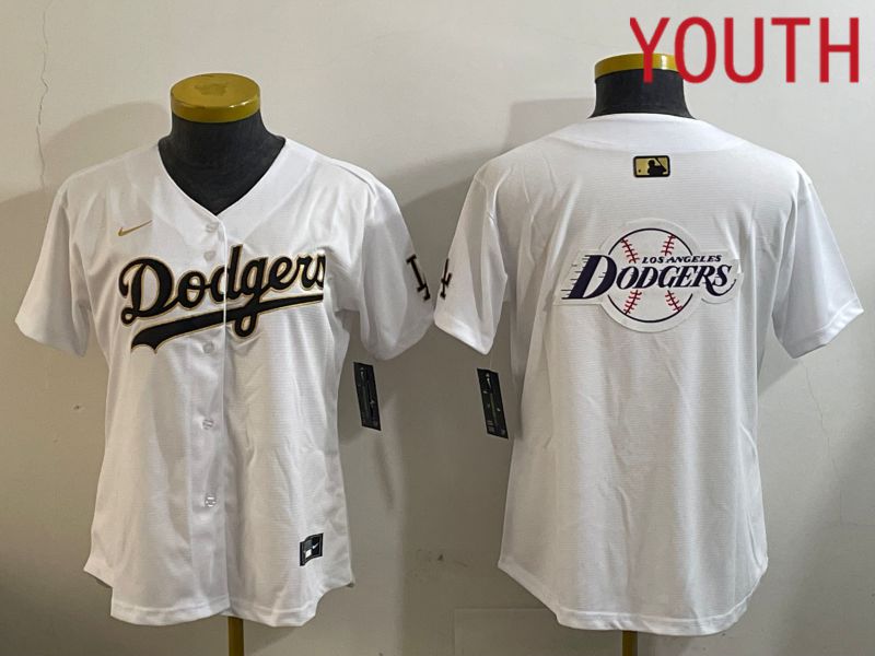 Youth Los Angeles Dodgers Blank White Game 2024 Nike MLB Jersey style 12059->youth mlb jersey->Youth Jersey
